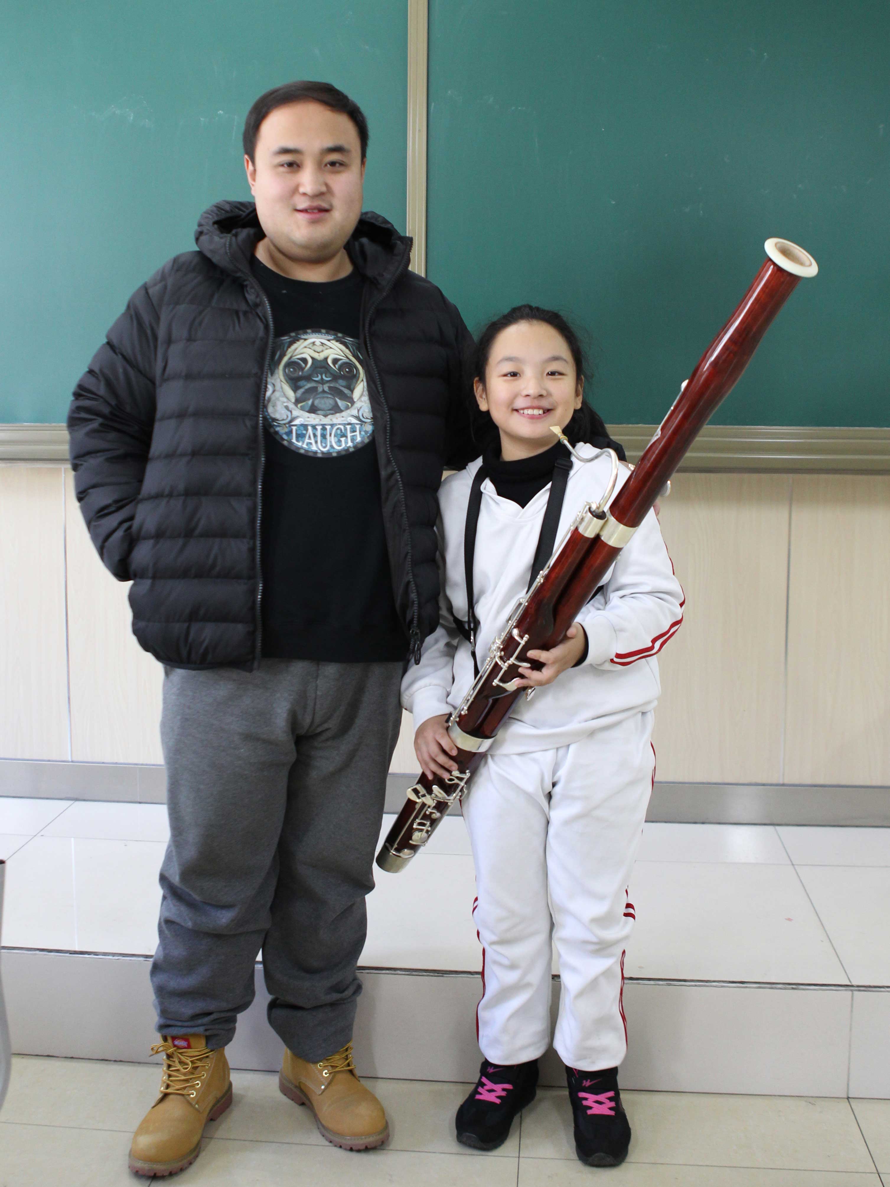 北京云雀崇文小学管乐团巴松（大管）学员和老师